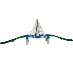 Fisher Price GeoTRAX J9520 Rainbow Bridge Blue & White w/Two ElevationRamps 2006